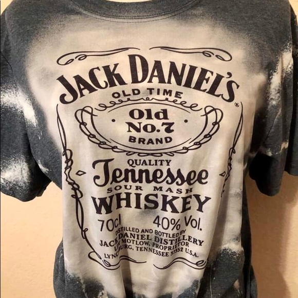 WHISKEY KISS Jack Daniels Bleach Dye Graphic Tee - Picture 5 of 5